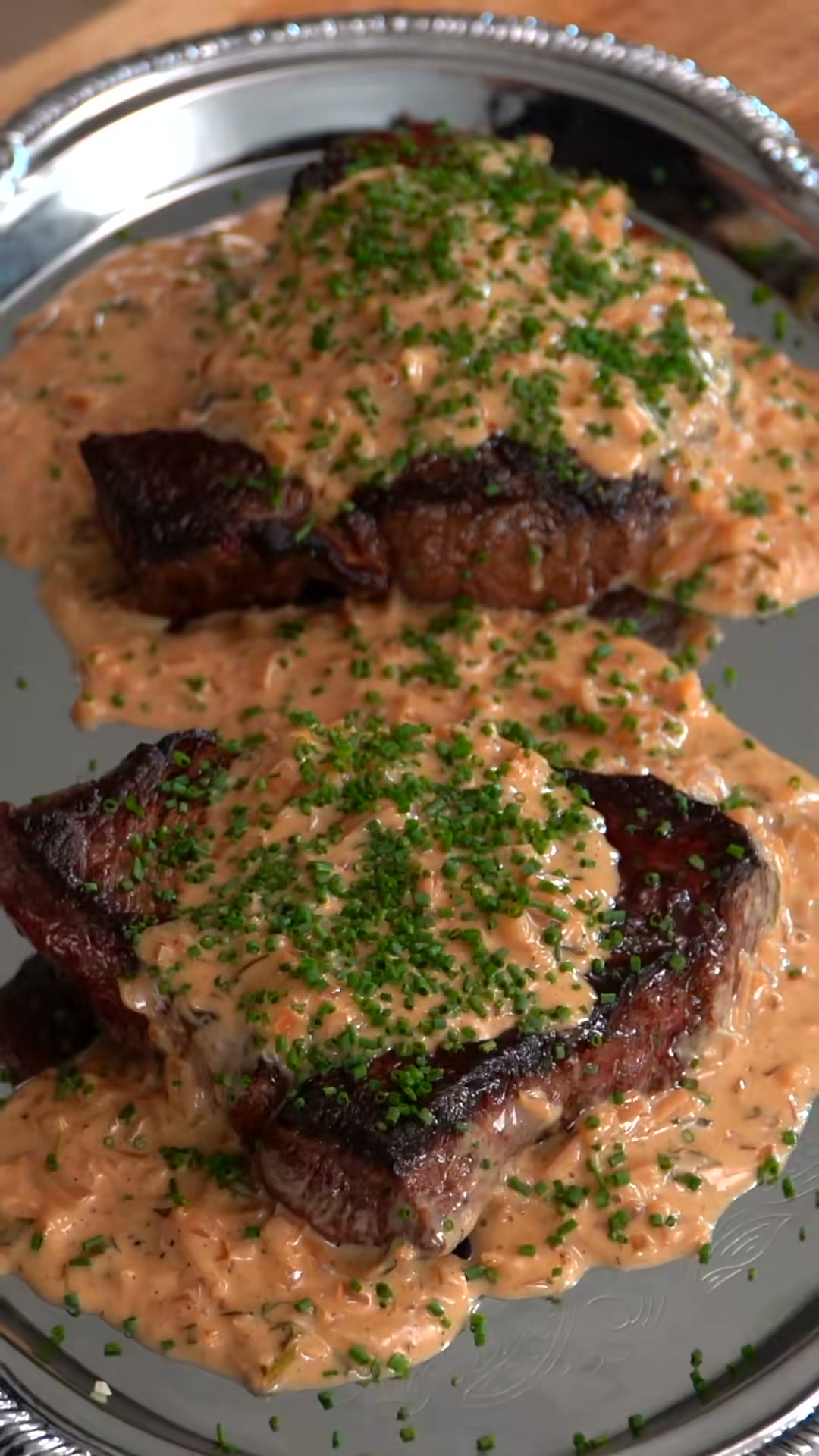 Sirloin Steak with Creamy Tarragon Shallot Sauce