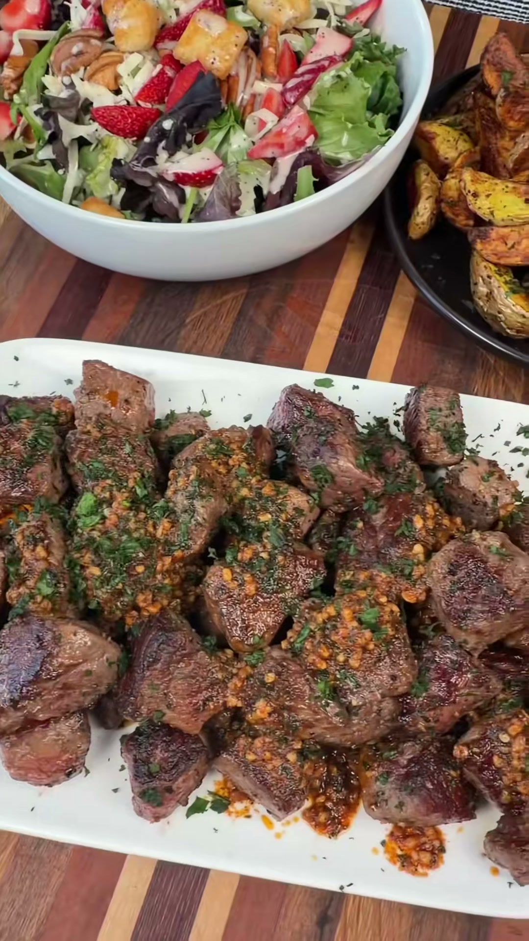 Cowboy Butter Steak Bites and Roasted Potatoes
