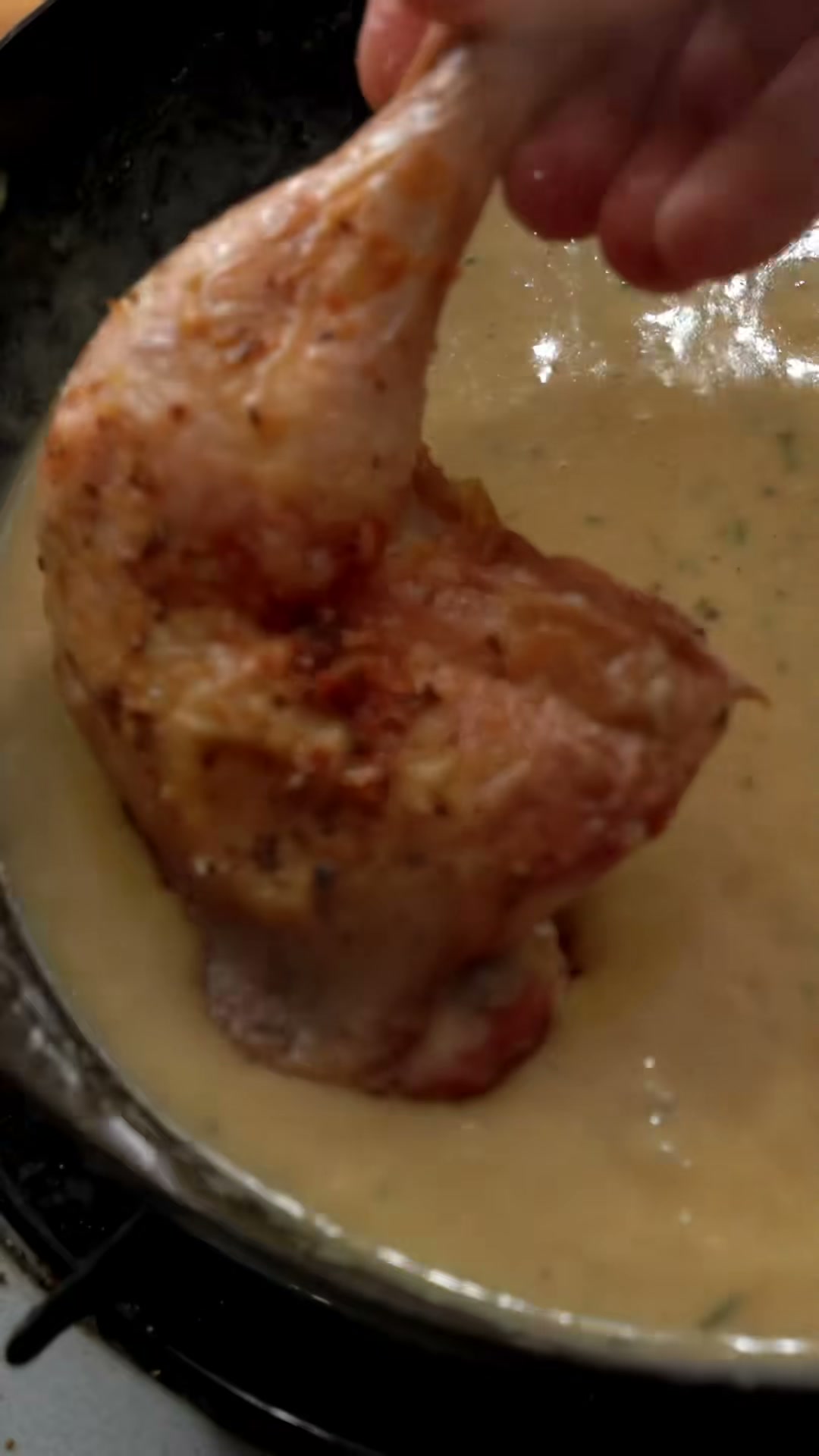 Roasted Chicken Legs with Creamy Dijon Sauce