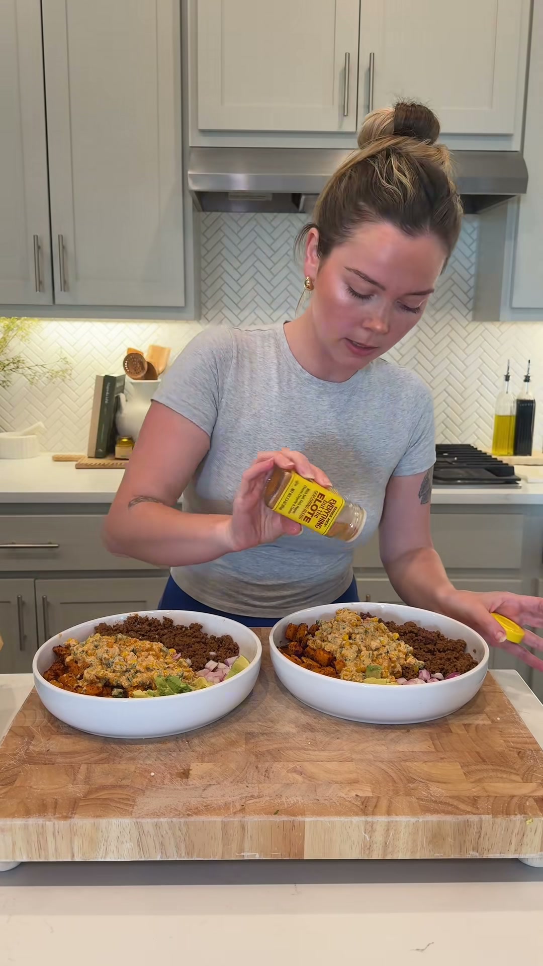 Spicy Beef and Sweet Potato Bowls with Creamy Elote Corn