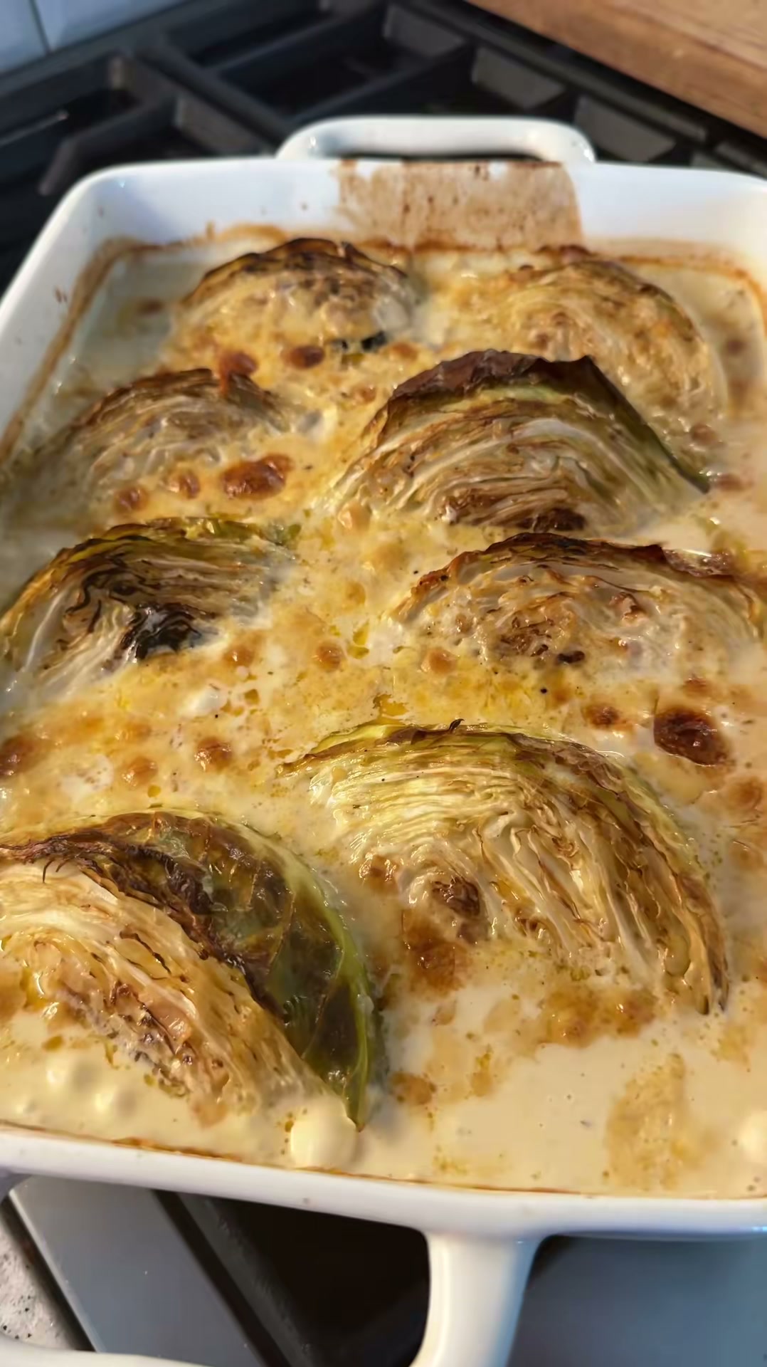 Garlic Parmesan Baked Cabbage