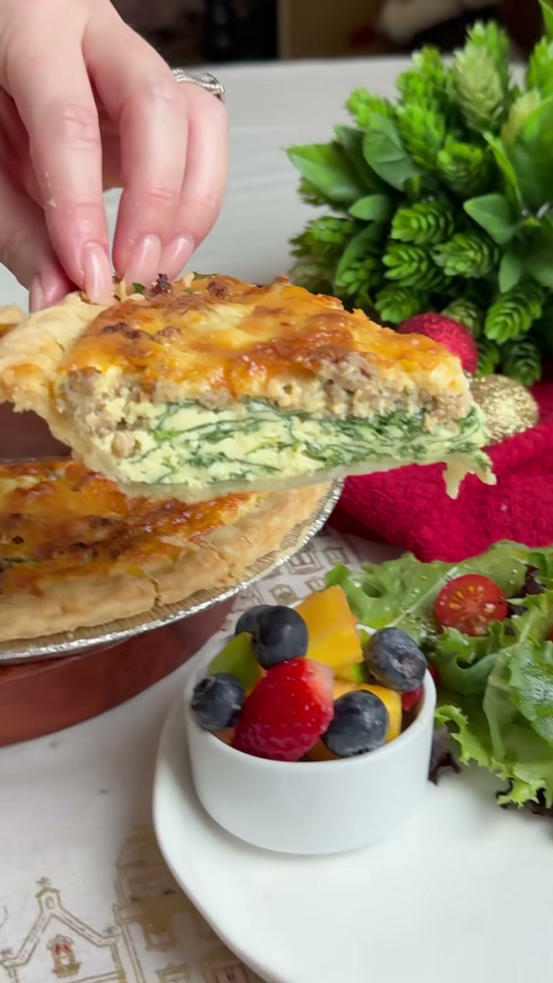 Sausage and Spinach Quiche