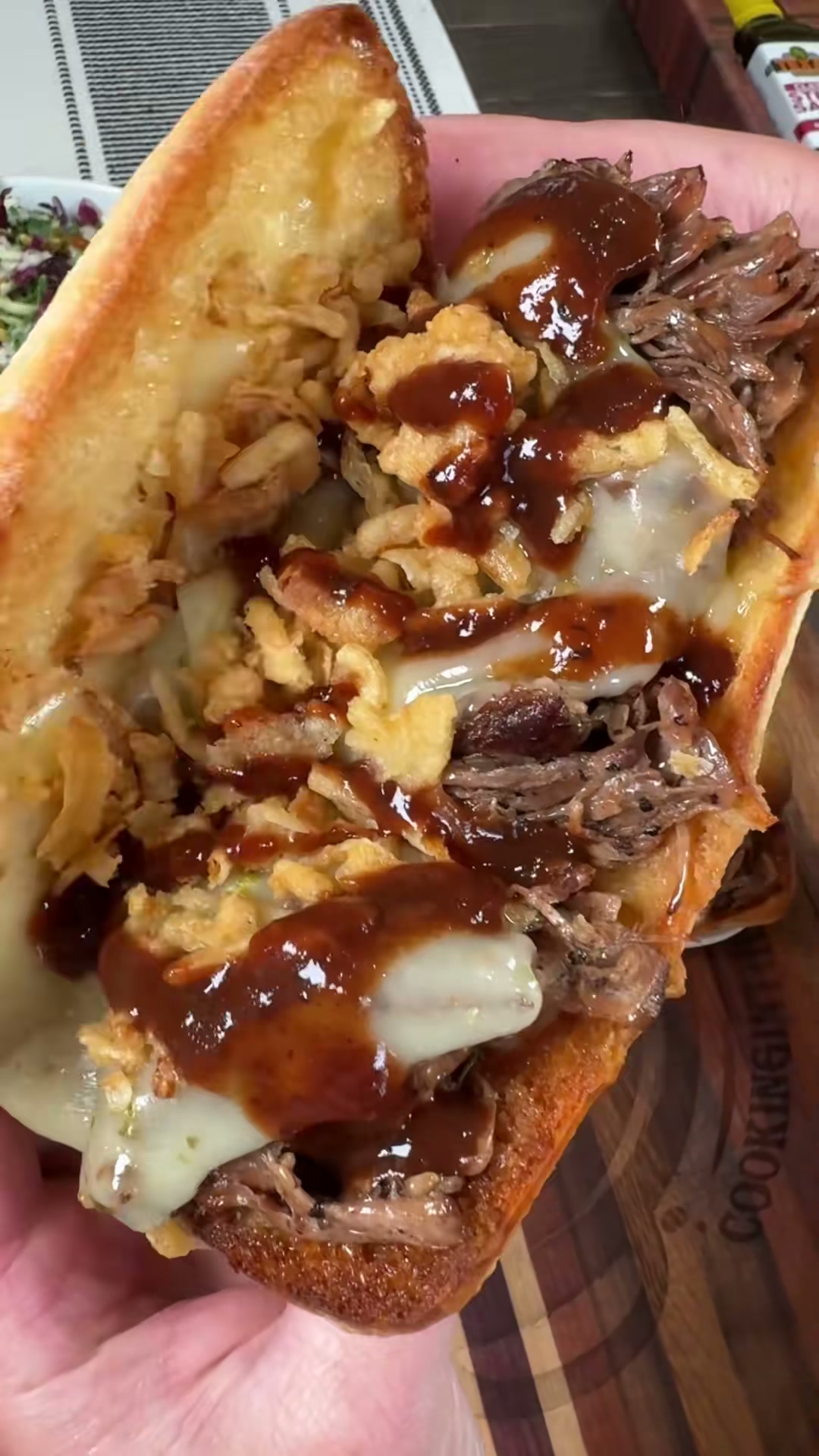Shredded Beef Sandwiches with Crispy Onions