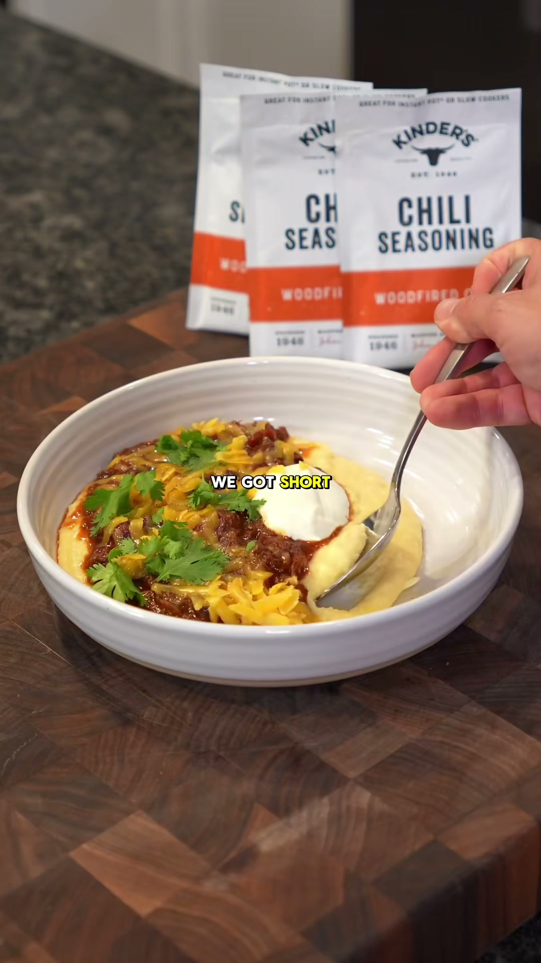 Short Rib Chili with Cheesy Grits