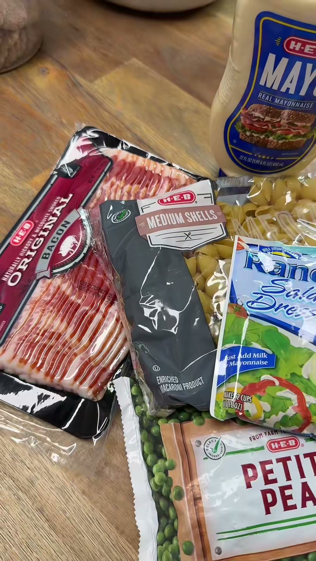 Bacon Ranch Pasta Salad with Peas