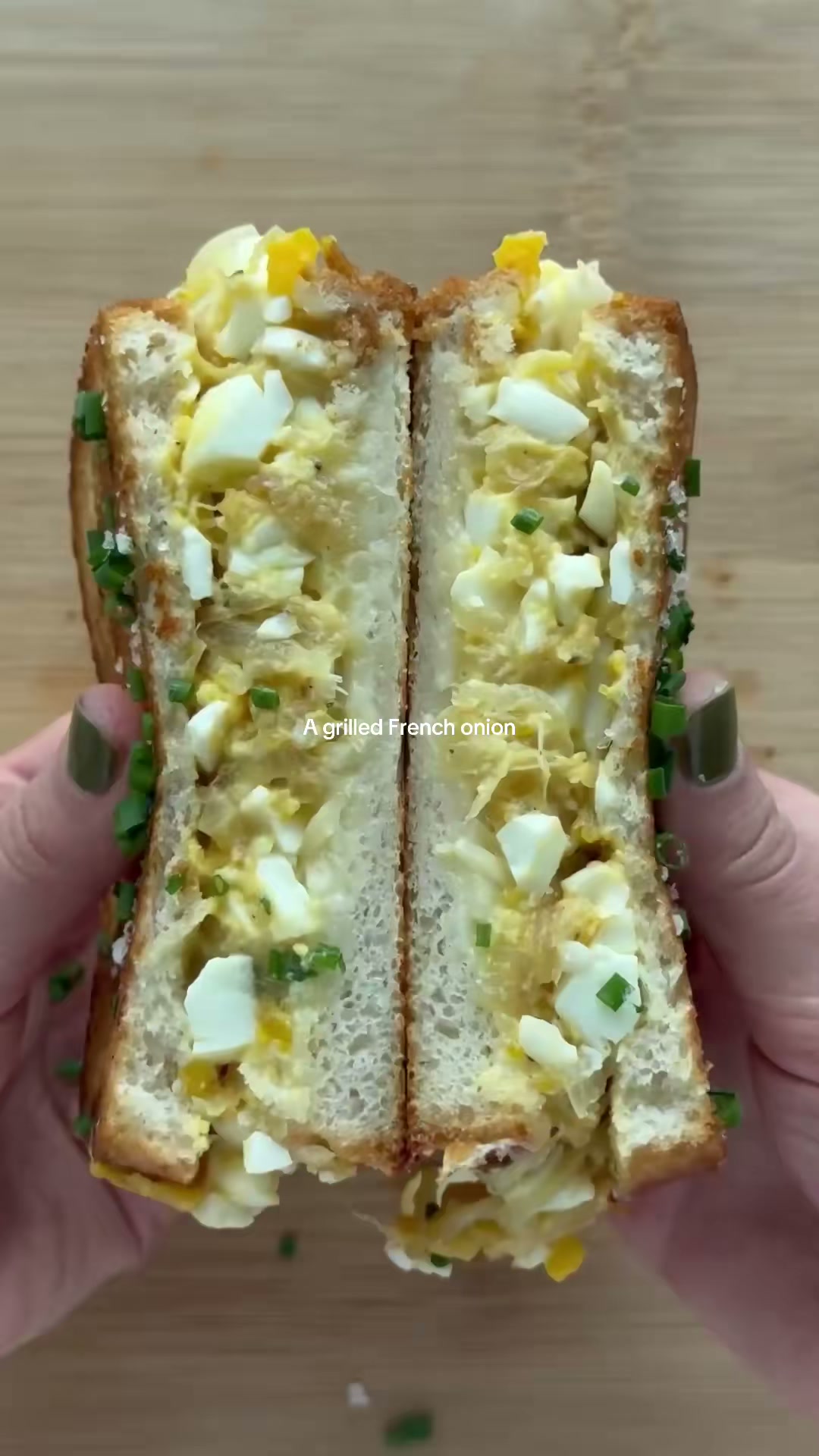 Grilled French Onion Egg Salad Sandwich
