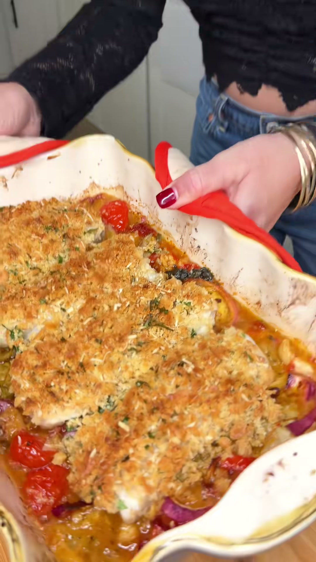 Crispy Baked Cod with Roasted Vegetables