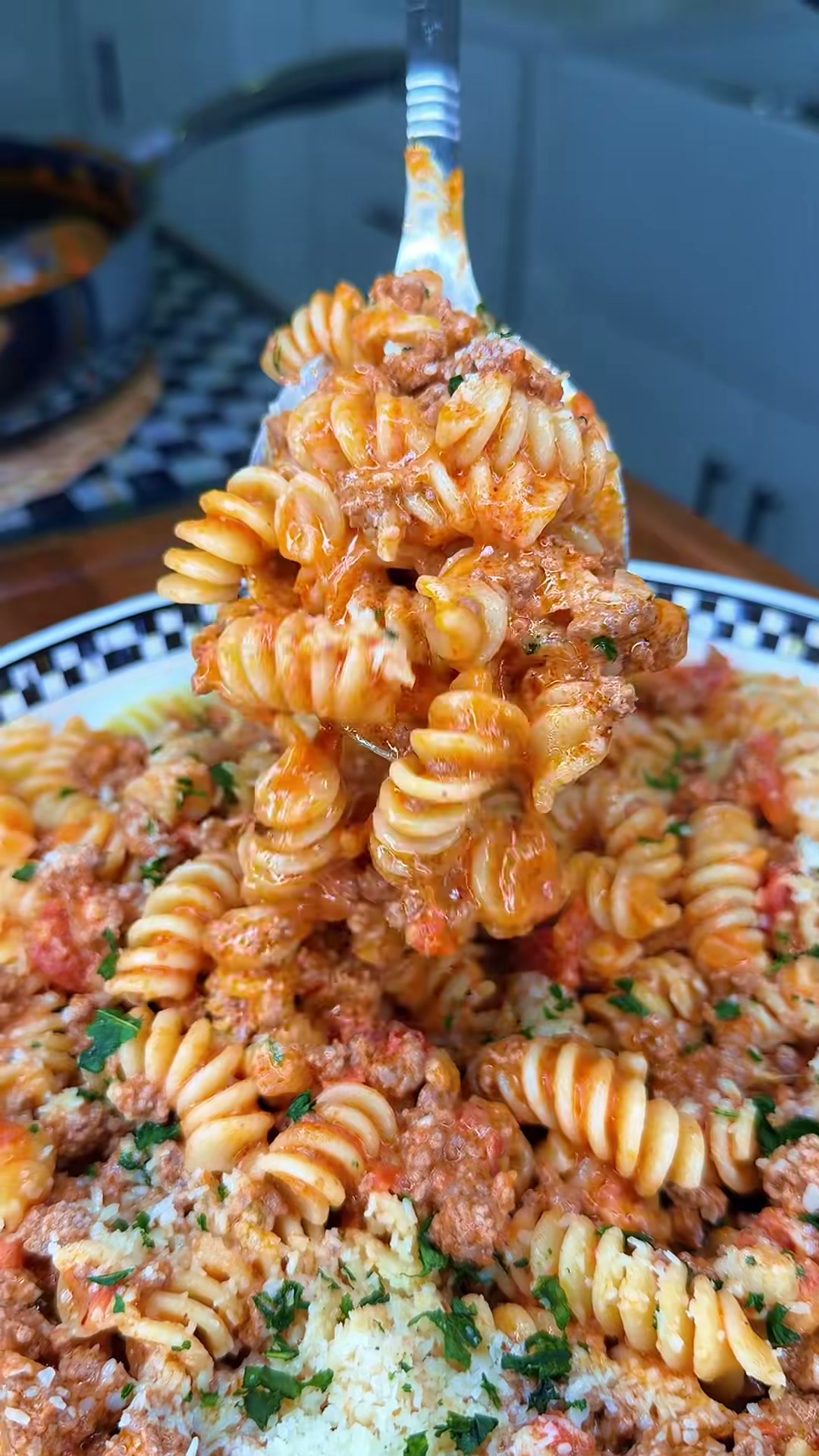 Creamy Beef and Fusilli Pasta