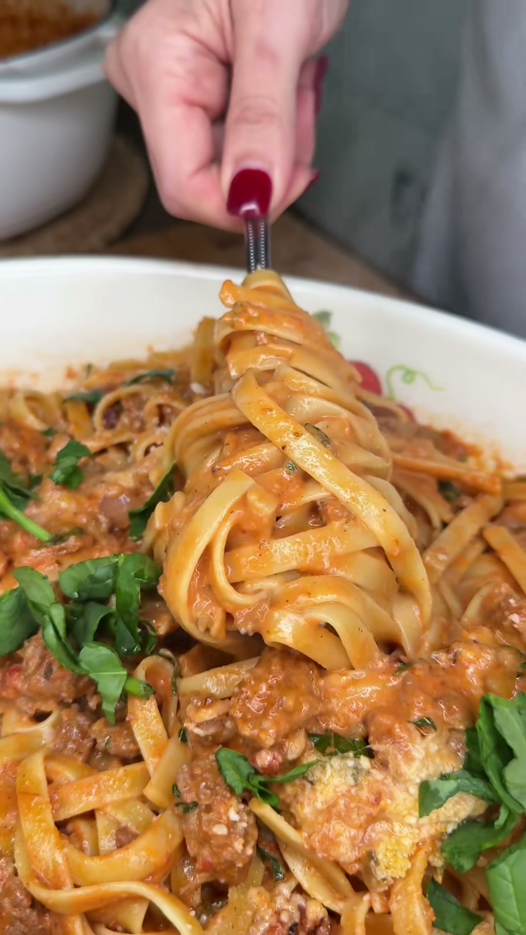 Creamy Sausage and Pepper Fettuccine