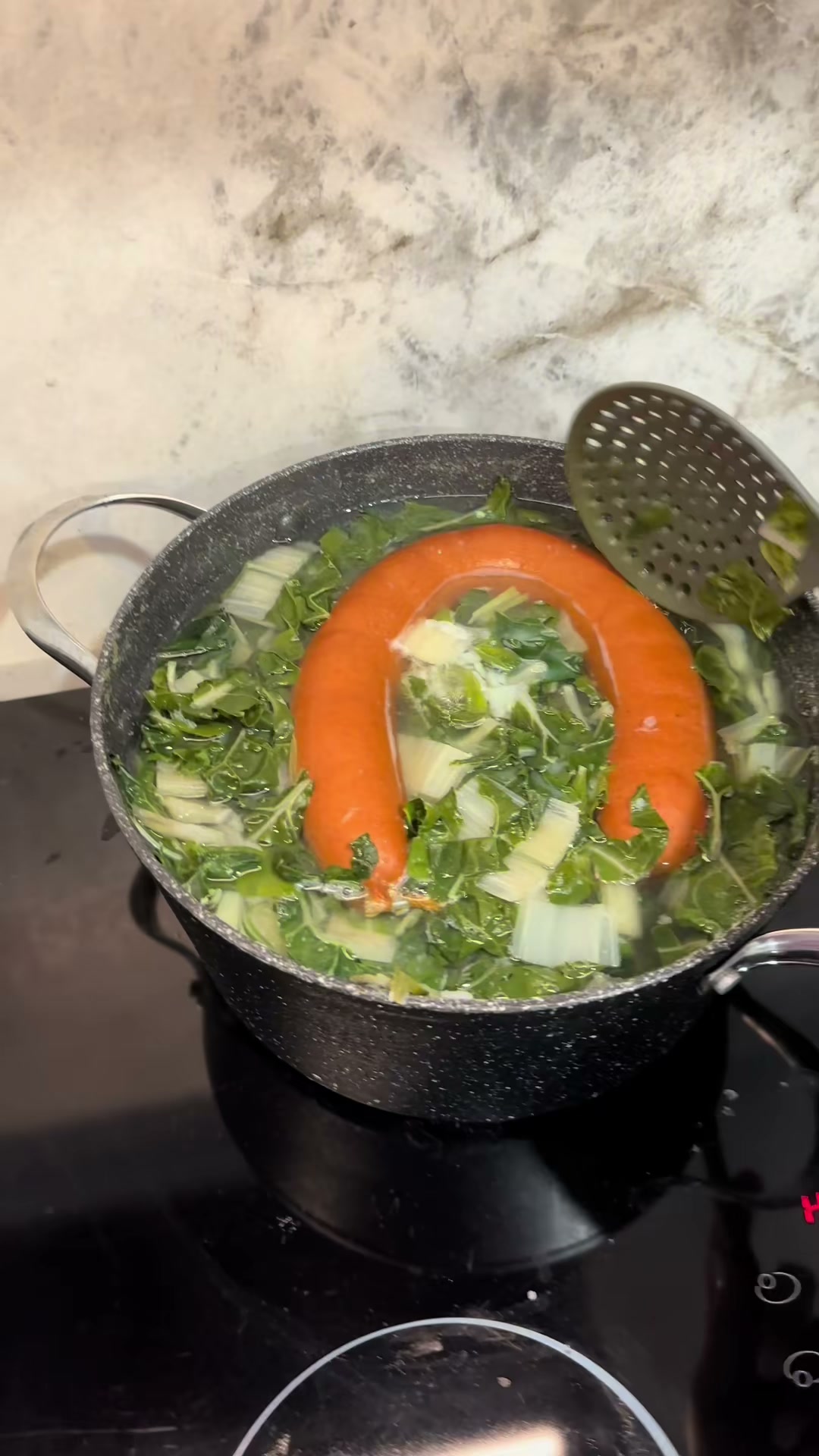 Dutch Mashed Potatoes with Silverbeet and Sausage