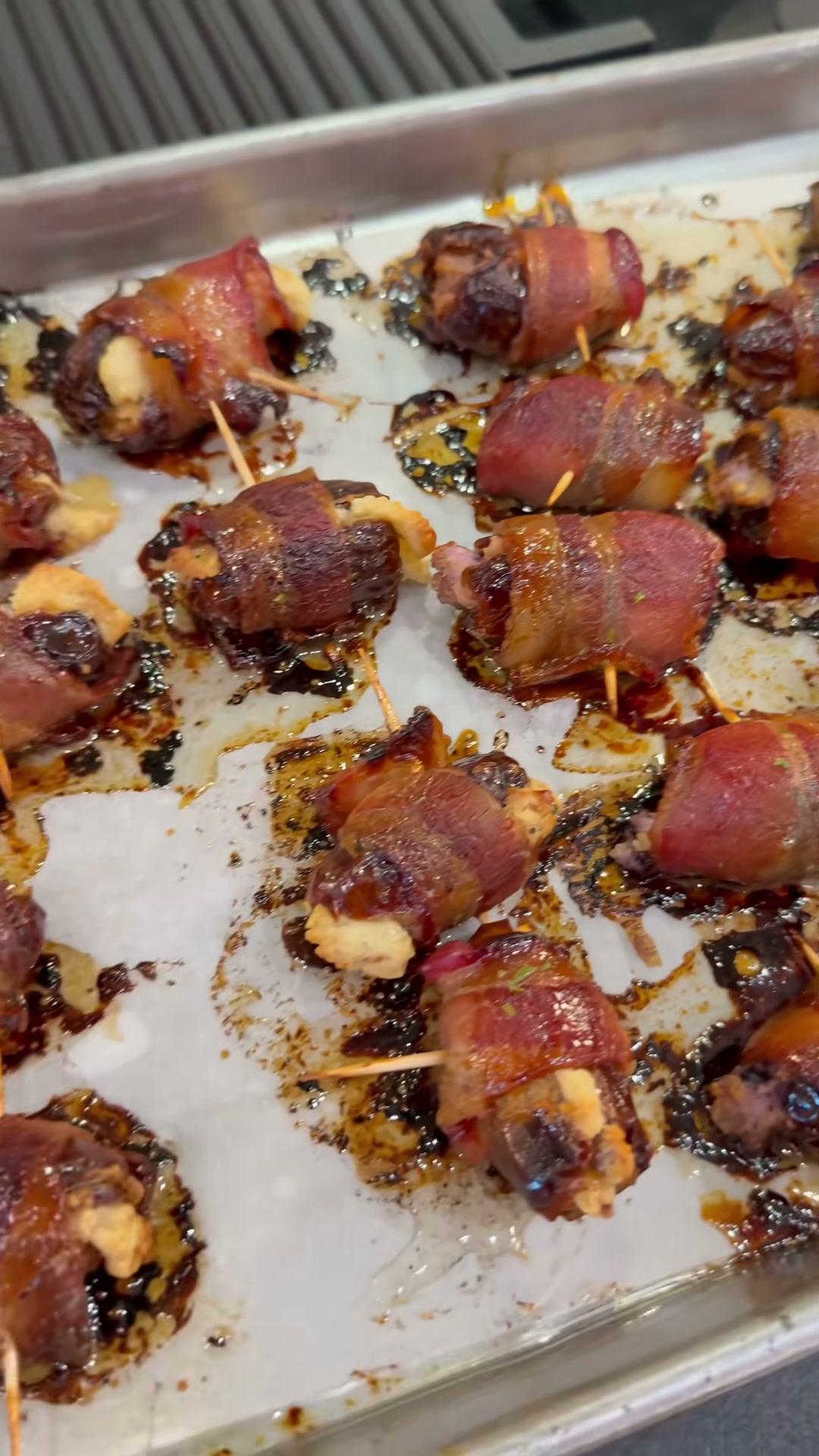 Bacon-Wrapped Dates With Goat Cheese and Honey Rosemary Glaze