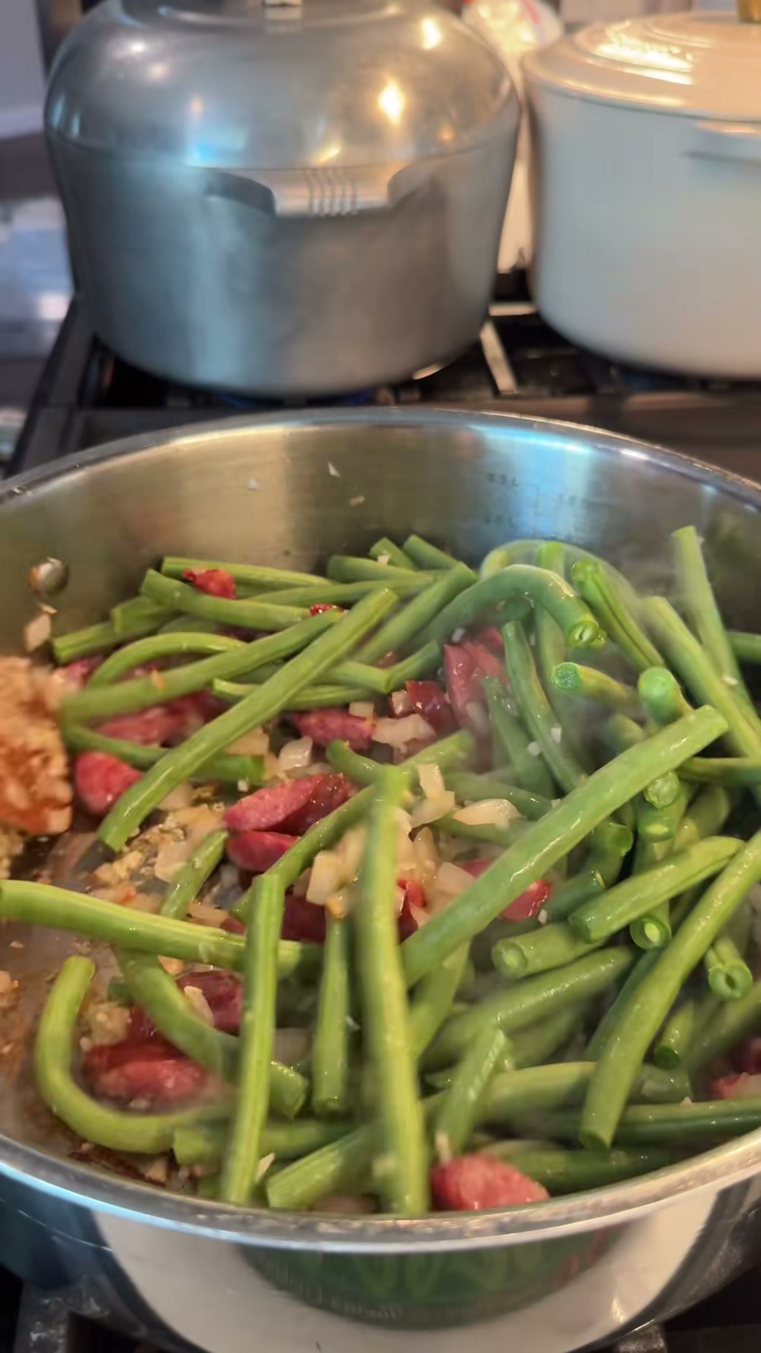 Southern Smothered Green Beans with Potatoes and Sausage