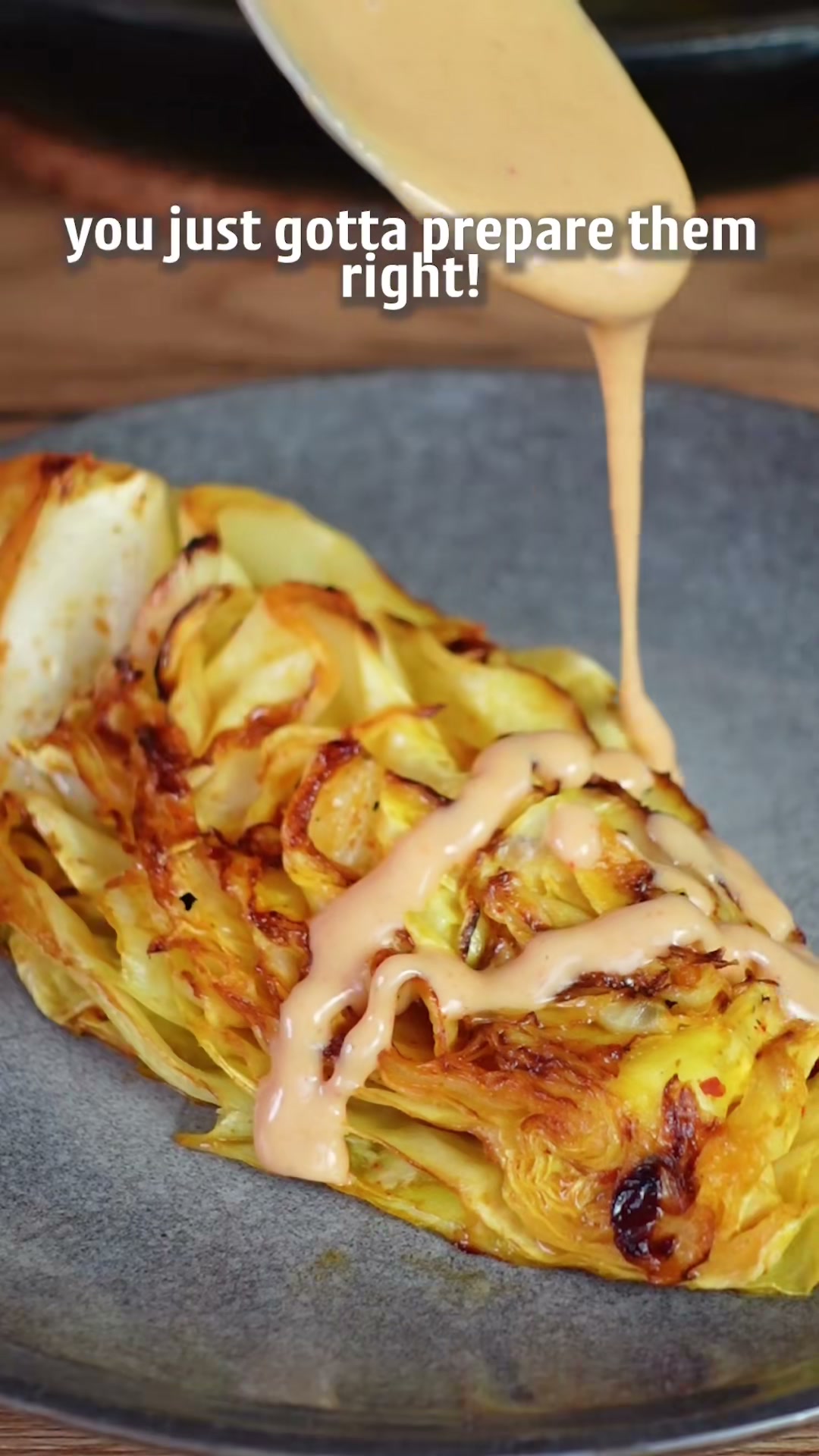 Braised Cabbage with Tahini Sauce