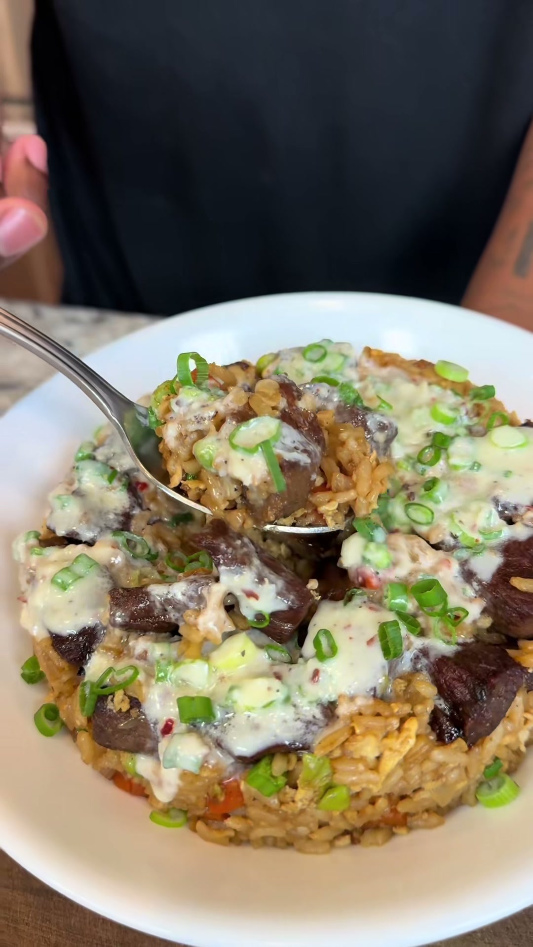Steak Fried Rice with Garlic Butter Sauce