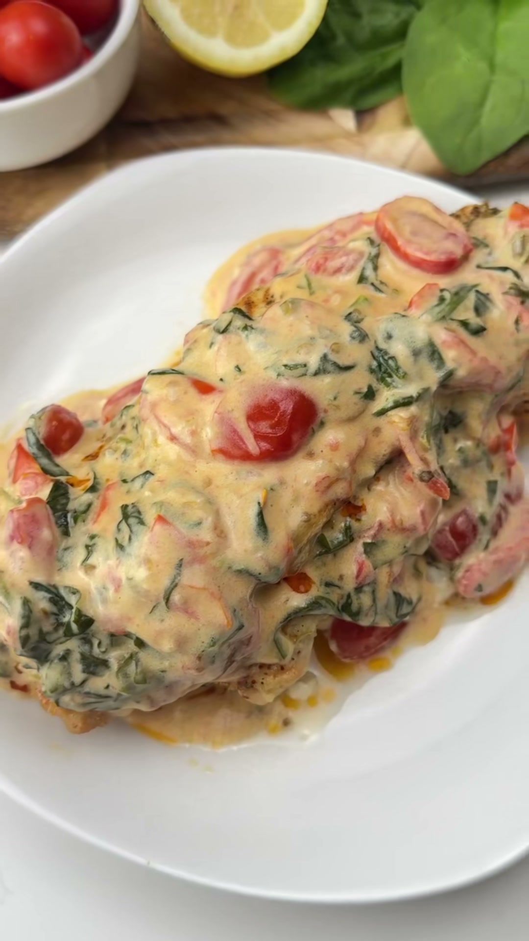 Creamy Tuscan Stuffed Chicken